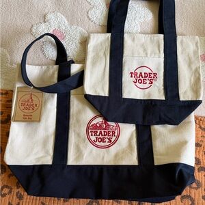 🔘Trader Joe's Canvas Tote Bag Set